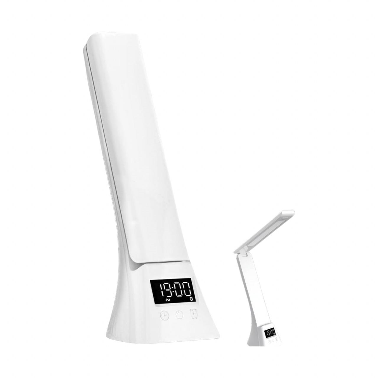 Lampa de birou LED multifunctionala, incarcare wireless, 15W, brat pliabil, iluminare reglabila 5 niveluri, ecran LCD, control tactil, ideala birou si studiu, alb [1]
