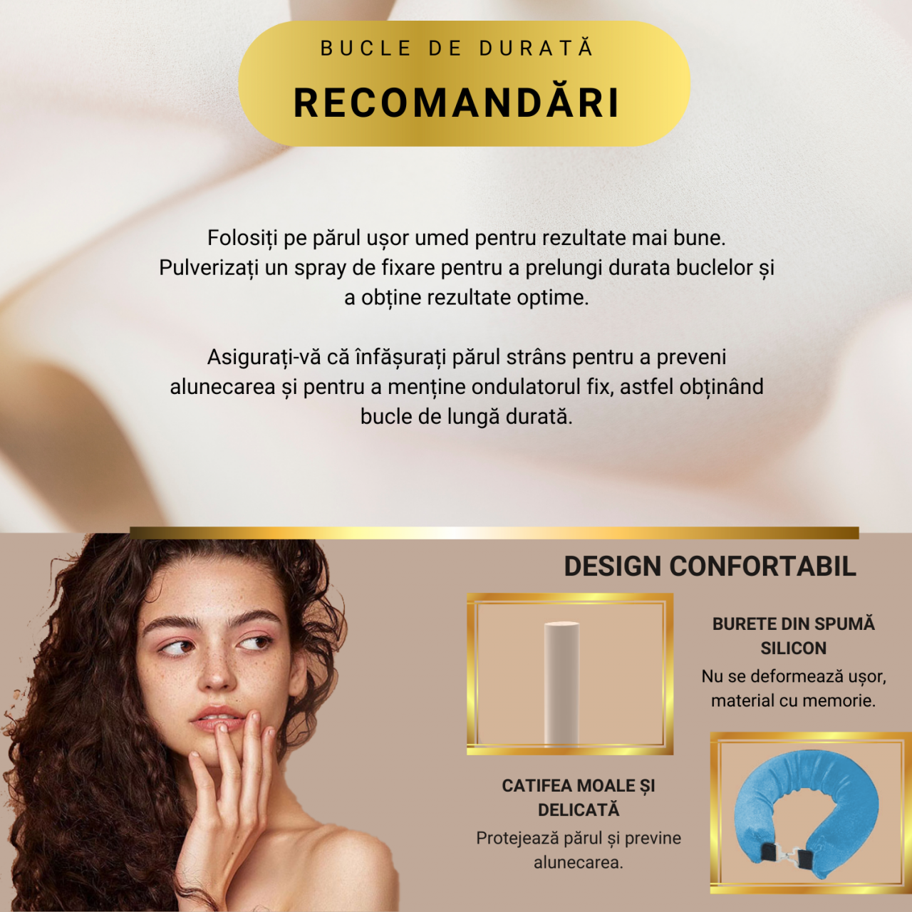 Set 3 ondulatoare fara caldura, role din spuma moale, catifea, pentru bucle durabile si naturale, fara deteriorare, albastru [6]