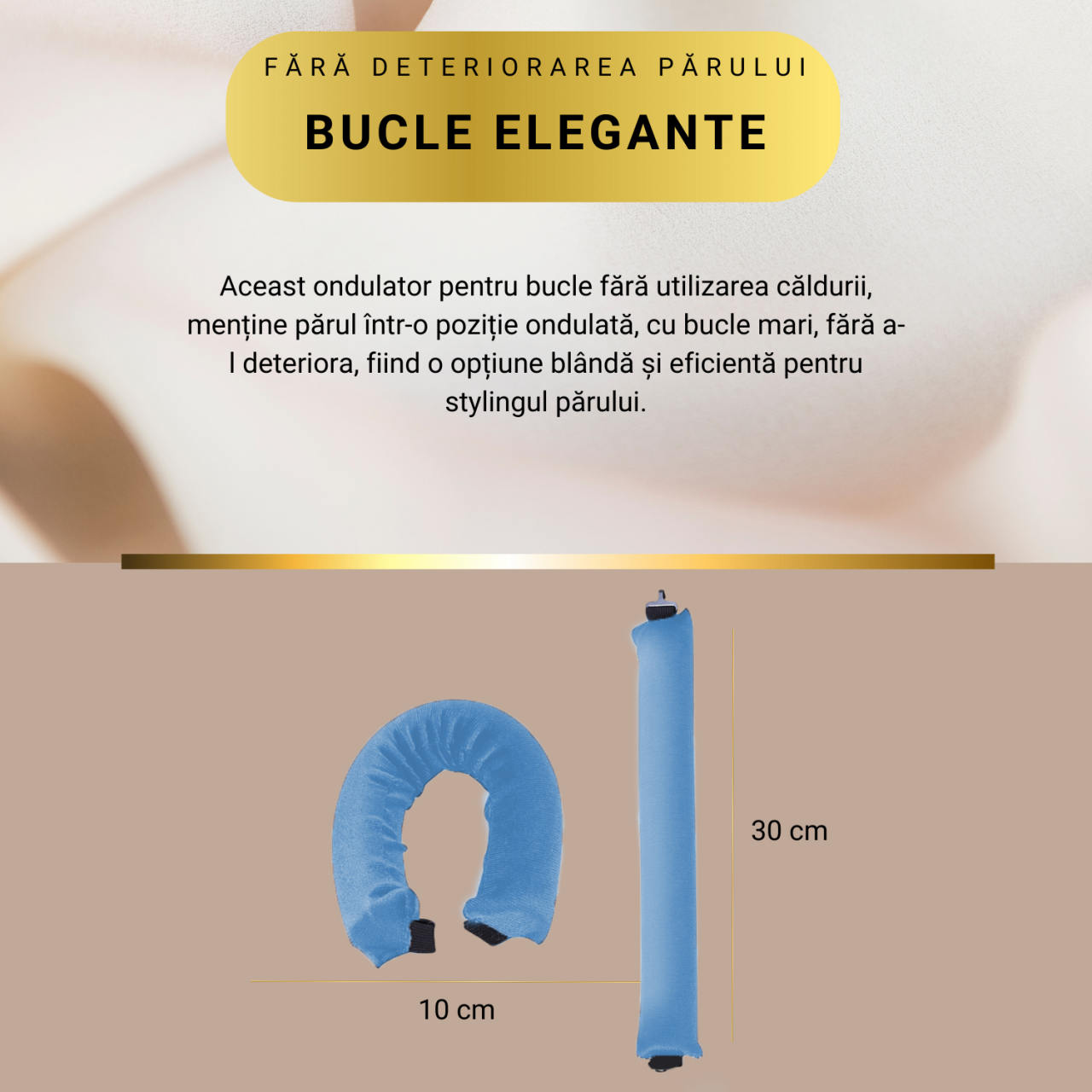 Set 3 ondulatoare fara caldura, role din spuma moale, catifea, pentru bucle durabile si naturale, fara deteriorare, albastru [3]