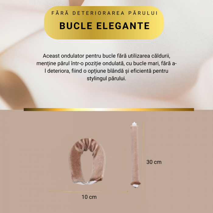 Set 3 ondulatoare fara caldura, role din spuma moale, catifea, pentru bucle durabile si naturale, fara deteriorare, Maro deschis [3]