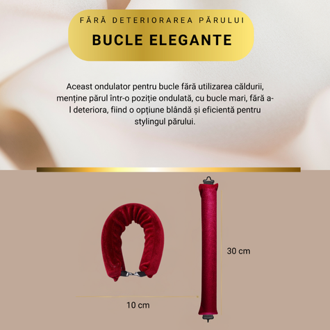 Set 3 ondulatoare fara caldura, role din spuma moale, catifea, pentru bucle durabile si naturale, fara deteriorare, Rosu [3]