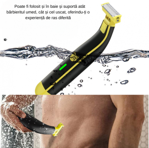Aparat de Ras Electric Multifunctional, Rezistent la Apa, pentru Intregul Corp si Zona Inghinala, Reincarcabil prin USB, cu 4 Piepteni si Accesorii Incluse [5]
