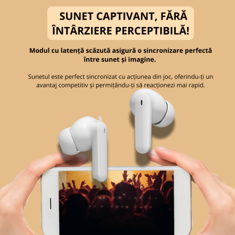 Casti wireless bluetooth 5.4, model M69, 20 ore redare, microfon integrat, 3D stereo, control tactil, design ergonomic, incarcare USB, ideale muzica si apeluri, alb [5]