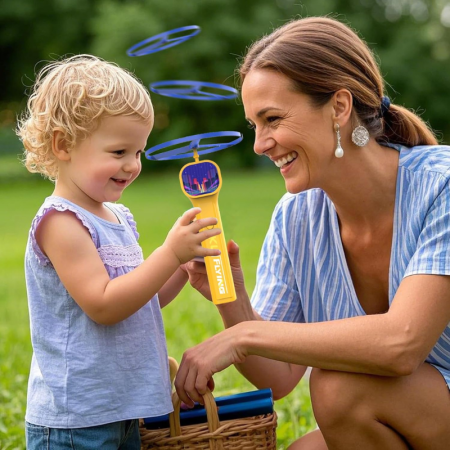 Masinute copii2211 - jucarie-frisbee-electrica-lansator-discuri-luminoase