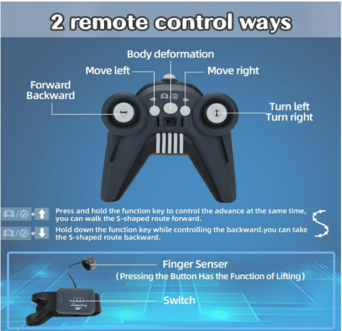 Masinuta RC cu telecomanda dubla - Control prin gesturi si telecomanda traditionala, miscare 360°, roti omnidirectionale, efecte sonore si luminoase, rosu [5]