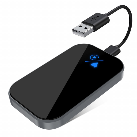 Accesorii electronice auto - Modulator wireless 2 in 1 CarPlay si Android Auto, compatibil Apple si Android, conectivitate USB si USB-C, navigatie, apeluri, mesaje, muzica, Plug&Play, negru