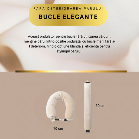 Set 3 ondulatoare fara caldura, role din spuma moale, catifea, pentru bucle durabile si naturale, fara deteriorare, Crem [2]