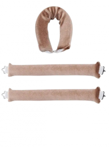 Ondulatoare - Set 3 ondulatoare fara caldura, role din spuma moale, catifea, pentru bucle durabile si naturale, fara deteriorare, Maro deschis