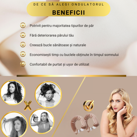 Set 3 ondulatoare fara caldura, role din spuma moale, catifea, pentru bucle durabile si naturale, fara deteriorare, Maro deschis [5]