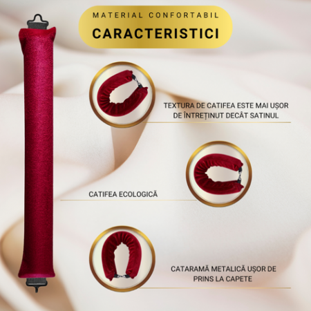 Set 3 ondulatoare fara caldura, role din spuma moale, catifea, pentru bucle durabile si naturale, fara deteriorare, Rosu [3]