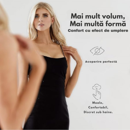 Sutien cu Cupe Autoadezive, Reutilizabile si Impermeabile, Confort Discret pentru Tinute Fara Bretele, confort maxim pentru utilizare zilnica si Ocazii Speciale, 8 CM [2]