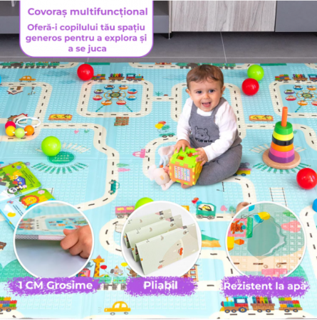 Tarc de Joaca Premium pentru Copii - Design Spatios si Sigur, cu Bile de Joaca, Plasa de Protectie, Usa cu Fermoar, Inele de Activitate si Husa de Transport Inclusa 1.5-2 m [1]