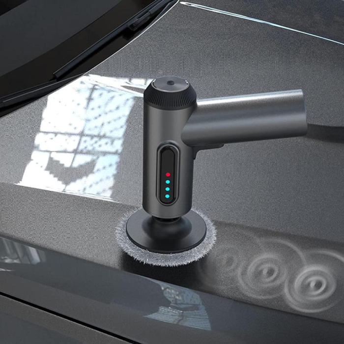 Aparat de Lustruit Auto Fara Fir, Masina de Polish si Ceruit, 2000 RPM, Afisaj Digital, Portabil, Include 3 Capete Accesorii, Gri/Negru [5]