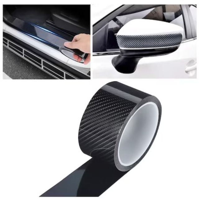 Banda Protectie Auto, din Carbon, Pentru Prag, Usa, Bara, Bord, Impermeabila, Tuning Auto, 5cm x 5m [6]