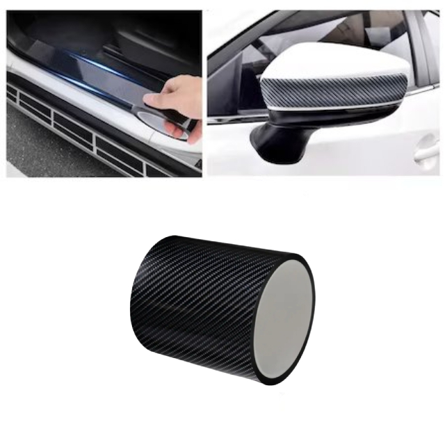 Banda Protectie Auto din Carbon, Tuning Auto, Pentru Prag, Usa, Bara, Bord, Impermeabila, 10cm x 5m [2]