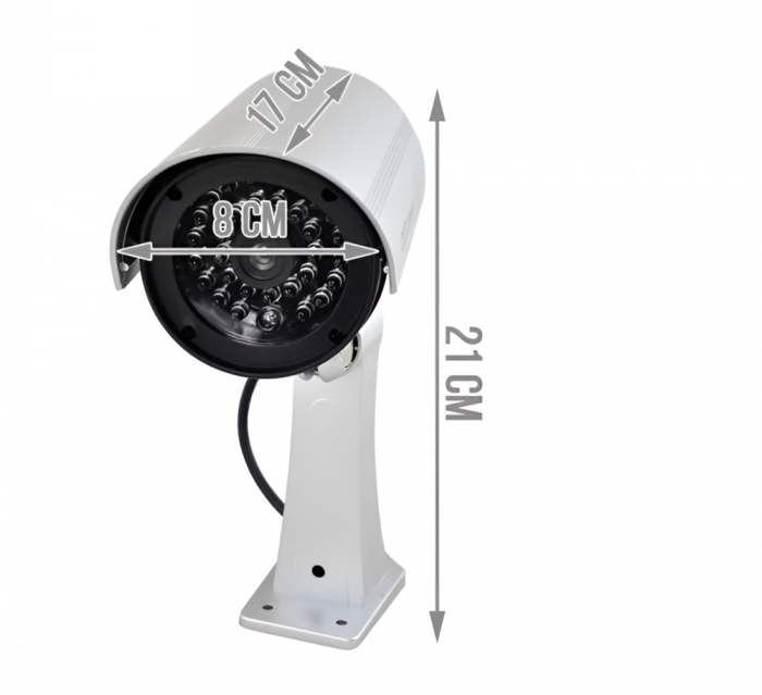 Camera de Supraveghere Falsa, eSimplu®, cu Led de Activitate Intermitent, Rezistenta la Apa, Argintiu [6]