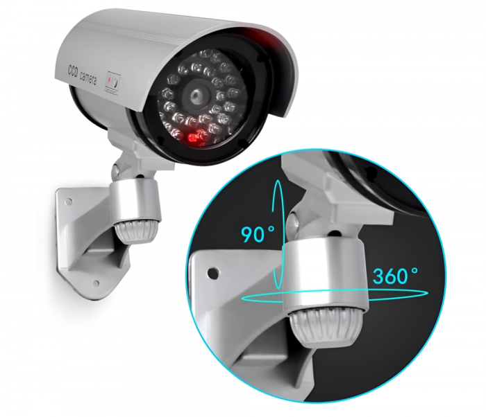 Camera de Supraveghere Falsa, eSimplu®, cu Led de Activitate Intermitent, Rezistenta la Apa, Argintiu [2]