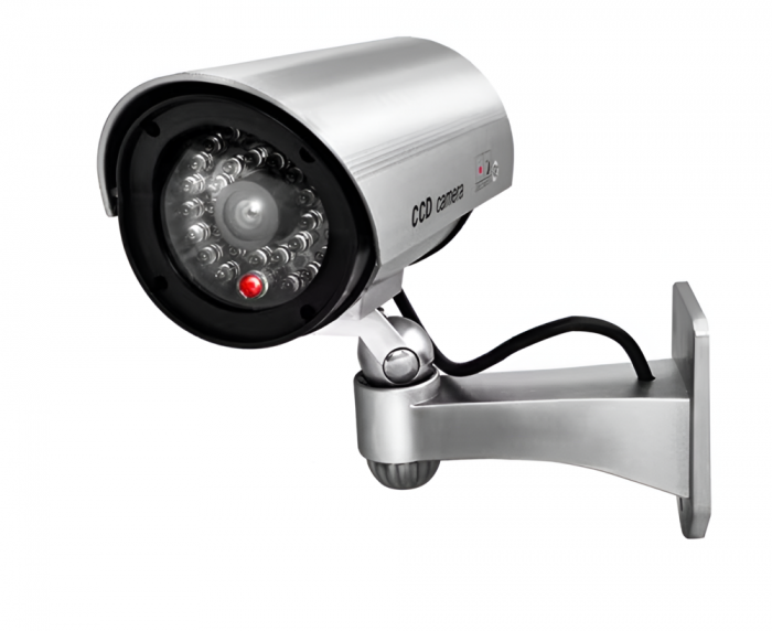 Camera de Supraveghere Falsa, eSimplu®, cu Led de Activitate Intermitent, Rezistenta la Apa, Argintiu [1]