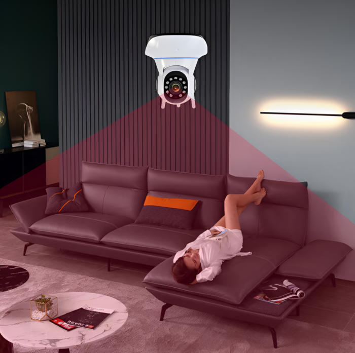 Camera de supraveghere Smart, cu Pan/Tilt 360 grade, Full HD, Utilizare Baby Monitor Wireless Audio Video, Night Vision, Detectarea miscarilor, Two-Way Audio, Alarma sonora si luminoasa [12]