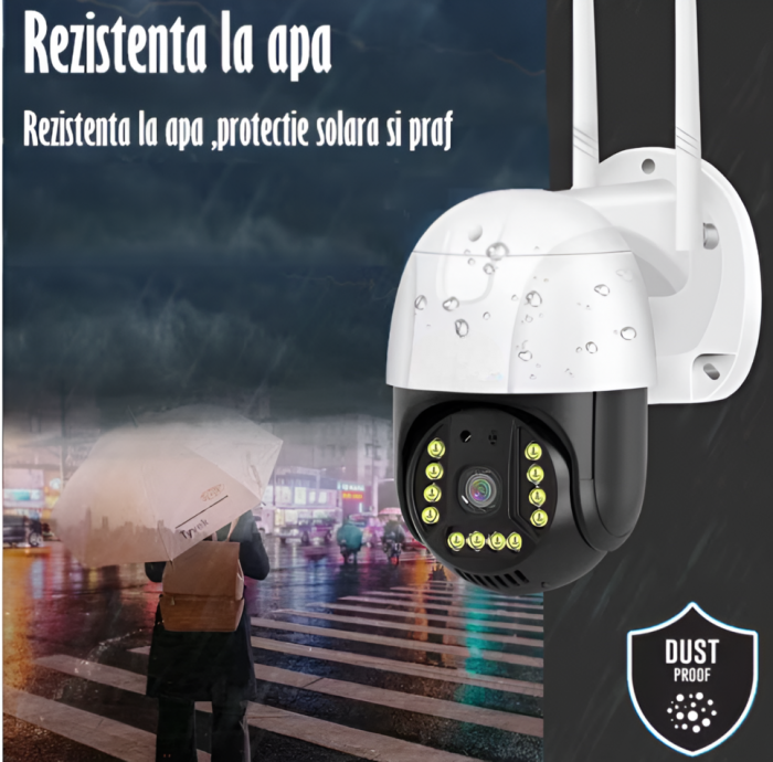 Camera de Supraveghere Video 5MP 2560x1920, Aplicatie Dedicata, Intelligent Tracking, PTZ, WIFI, Lan, AP hotspot, Micro SD, Rotire, Alarma miscare, Interior si Exterior [14]