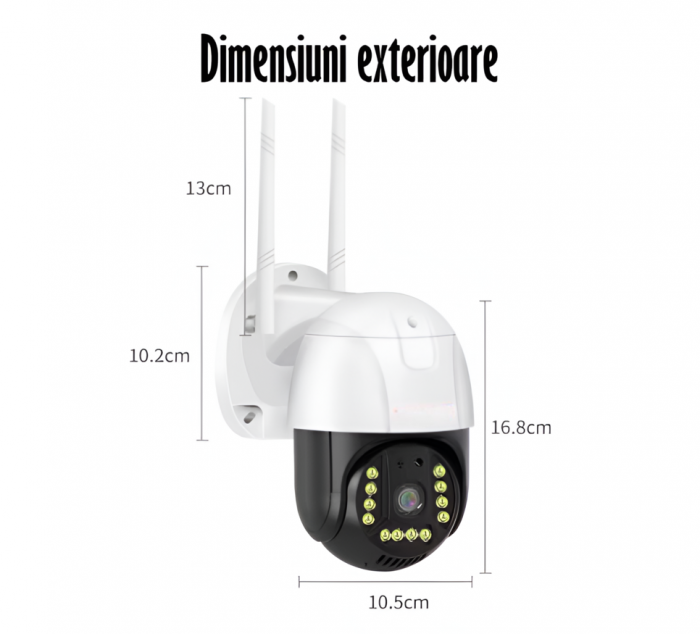 Camera de Supraveghere Video 5MP 2560x1920, Aplicatie Dedicata, Intelligent Tracking, PTZ, WIFI, Lan, AP hotspot, Micro SD, Rotire, Alarma miscare, Interior si Exterior [10]