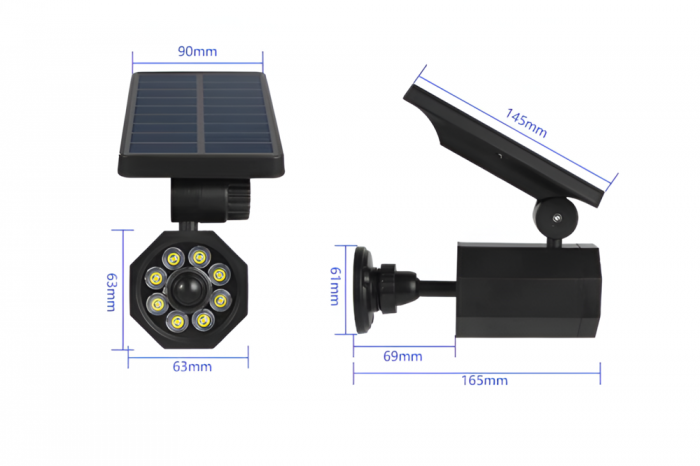 Camera Falsa de Supraveghere cu Senzor de Miscare, Lumina LED, Acumulator, 8 LED-uri Puternice [2]