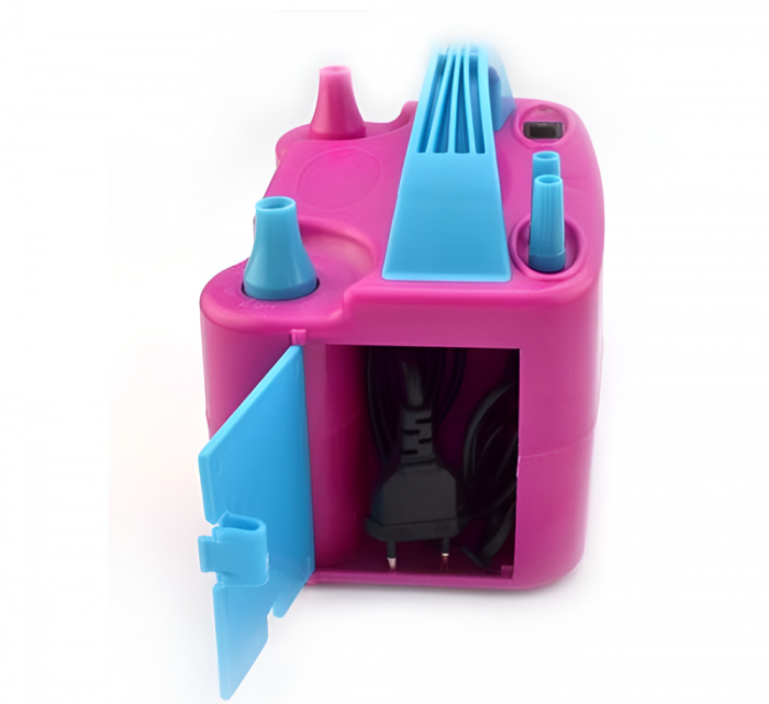 Compresor Profesional pentru Umflat Baloane si Obiecte Gonflabile, Putere 600 W, Alimentare 220 V, Culoare Roz/Albastru [3]
