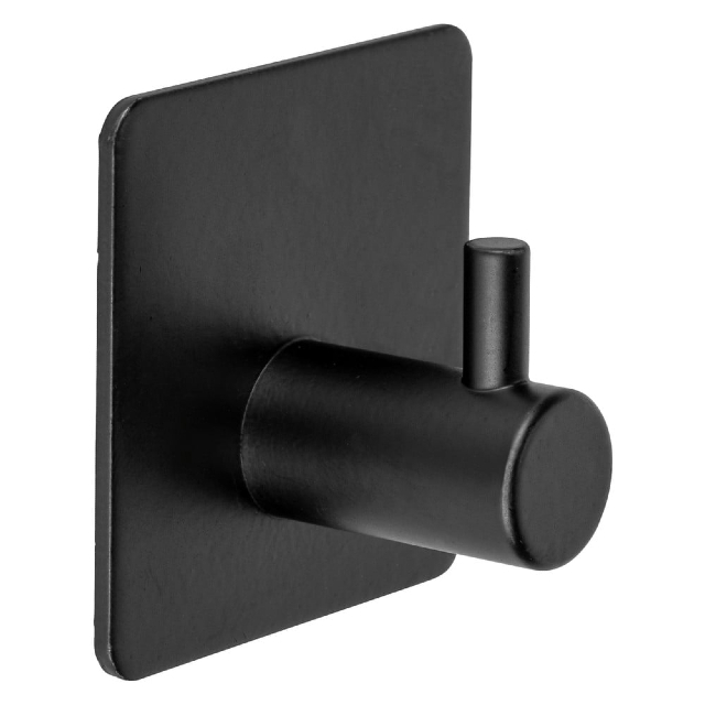 Cuier cu adeziv super rezistent, pentru baie sau bucatarie, negru [1]
