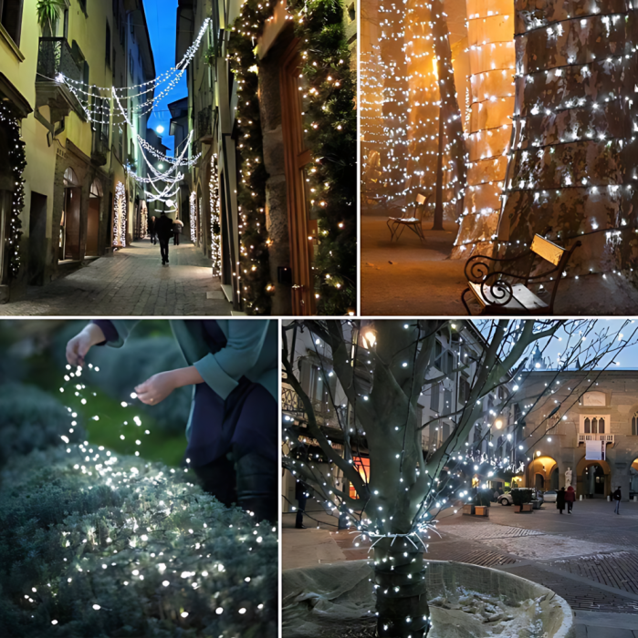 Instalatie de Craciun Tip Rola, 480 Becuri LED Alb, 100 m Liniari, pentru Interior/Exterior, Alb rece [2]