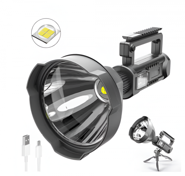 Lanterna LED  pentru Pescuit sau Camping, Reincarcabila, functie PowerBank, 4 Moduri Iluminare, Trepied Inclus [6]