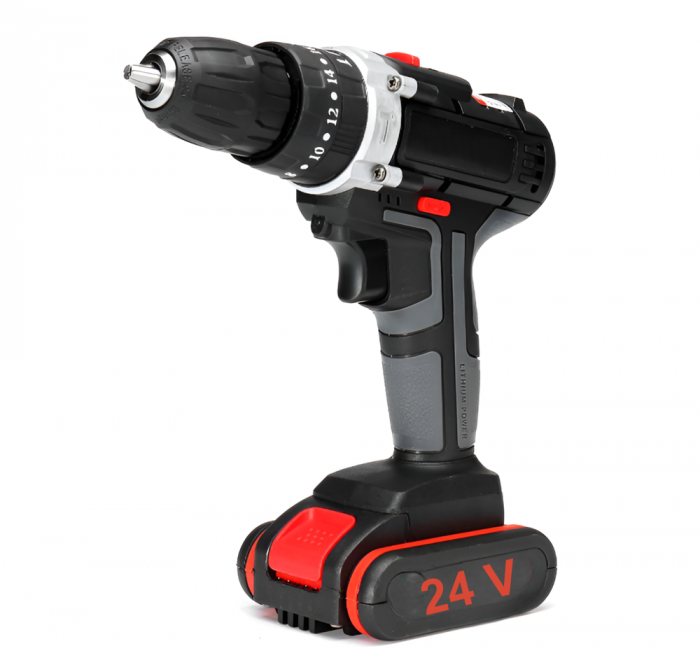 Masina de gaurit si insurubat, 0-1200 RPM, 24 V, Negru, Acumulator Inclus [3]