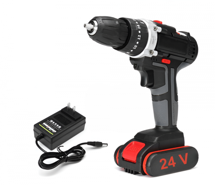 Masina de gaurit si insurubat, 0-1200 RPM, 24 V, Negru, Acumulator Inclus [4]