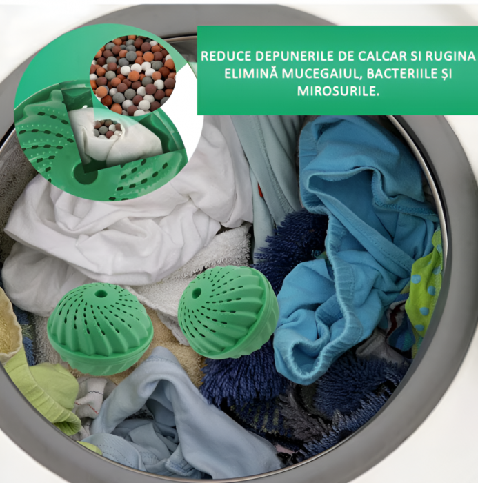 Minge pentru Masina de Spalat, Reduce Depunerile de Calcar si Rugina, Elimina Mirosurile Neplacute si Bacteriile, 1500 Spalari, Verde [9]