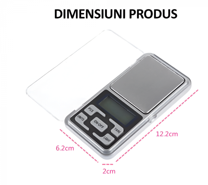 Mini Cantar Electronic de buzunar, pentru bijuterii, cu Afisaj LCD, Capacitate pana la 200g [7]