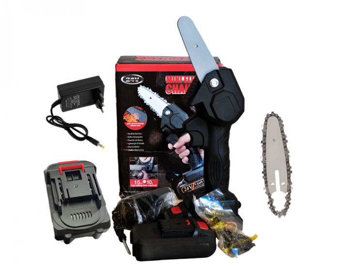 Mini Fierastrau de Mana, 2 Acumulatori, 24V, 5 Ah, Lama 16 cm, Portabil, Ergonomic [5]