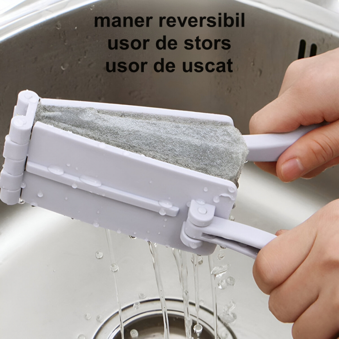 Mini Mop de Curatare, Tip Perie, cu Burete, Pliabil, Ergonomic, Albastru [13]