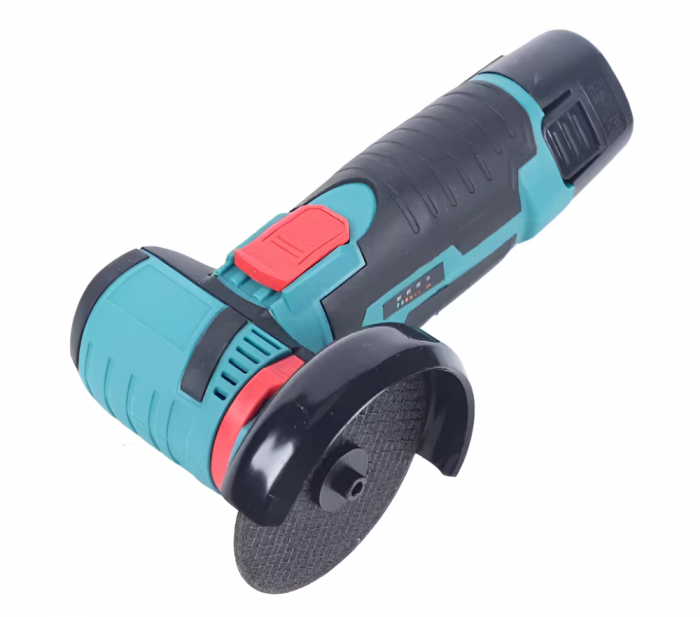 Mini Polizor Flex Unghiular Portabil,  2 acumulatori 12V, 750W, 1500 mAh, 19500 rpm, 2 discuri 76 mm, Autonomie Mare, Verde/Negru [3]