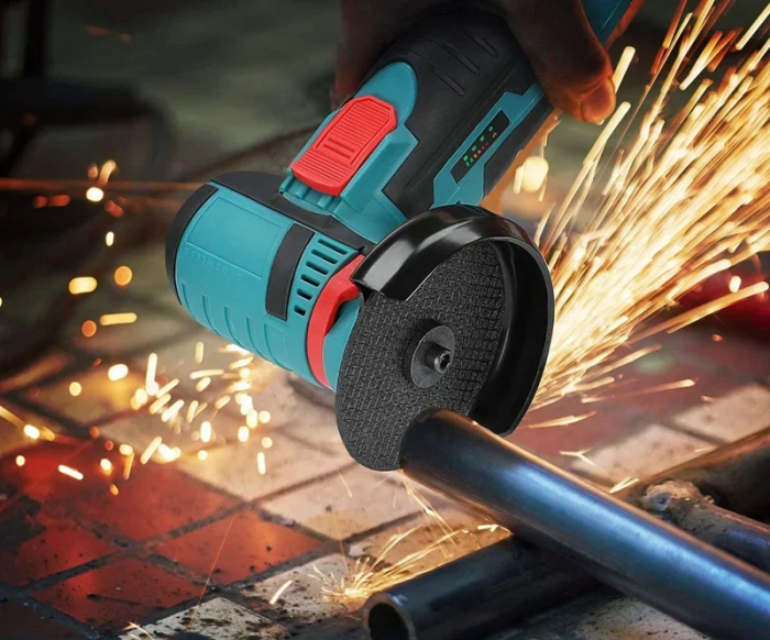 Mini Polizor Flex Unghiular Portabil, eSimplu®, 2 Acumulatori, 1500W, 3000 mAh, 19500 rpm, 10 Discuri Incluse, Cutie de Transport [4]