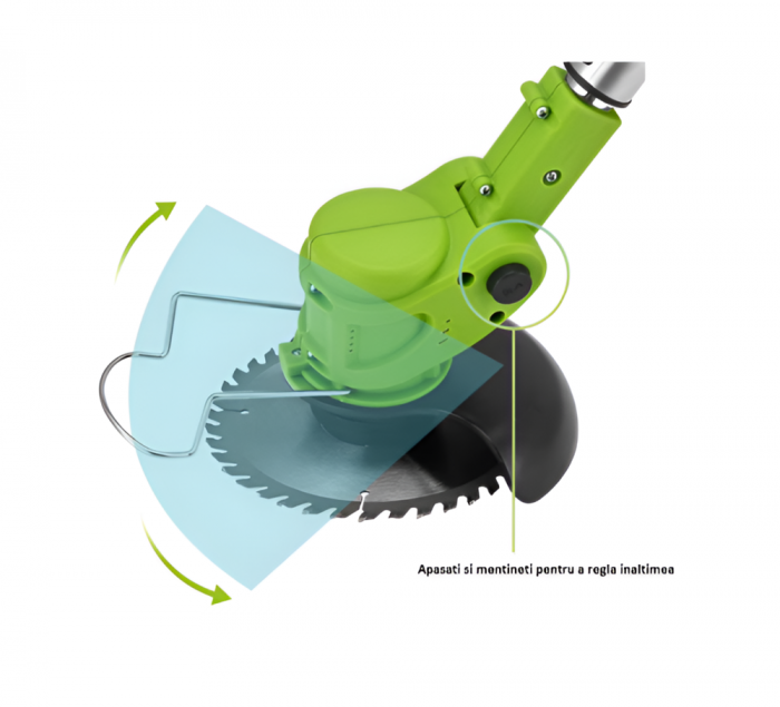 Motocoasa electrica cu Acumulator de 36 V, Accesorii Incluse, 4000 mAh, 18000 RPM, Verde [2]