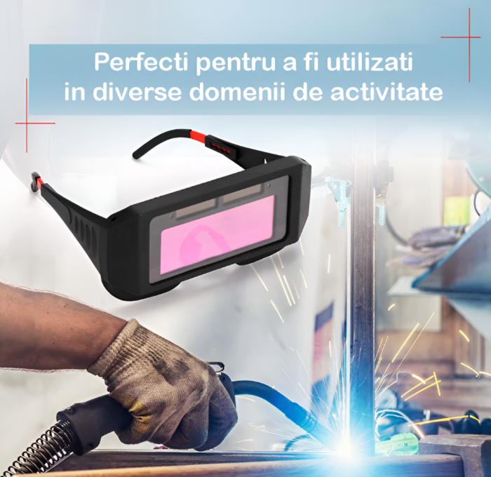 Ochelari de Sudura, cu Inchidere Automata si Incarcare Solara, Negru [6]