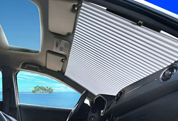 Parasolar Auto Retractabil, Fixare Prin Ventuze, Aluminiu, Universal [5]