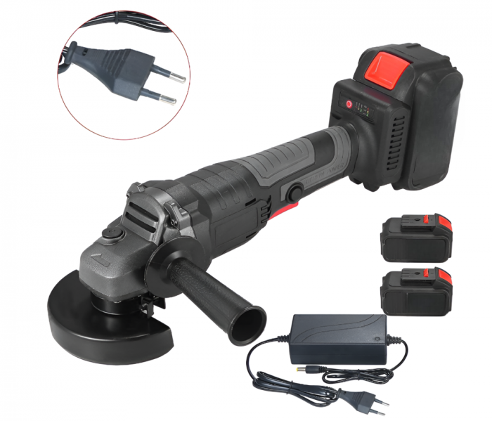 Polizor Unghiular fara Fir, 2 Acumulatori Inclusi, 300 W, 24 V, Diametru Taiere 100mm, Negru [7]
