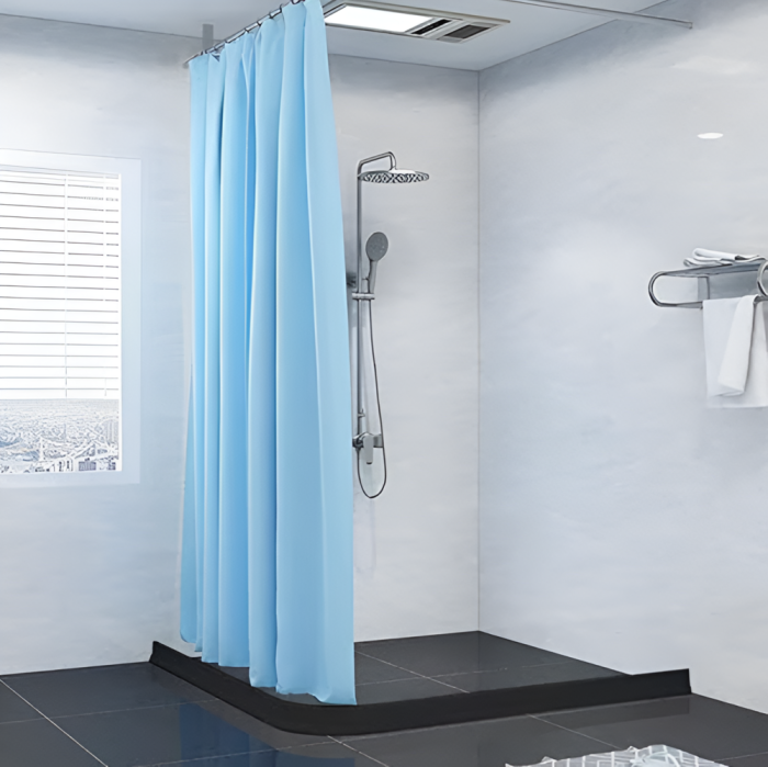 Prag de dus autoadeziv, flexibil, pentru cabina de dus, rezistent la mucegai, impermeabil, silicon, negru, 1.5 m, model 90° [3]