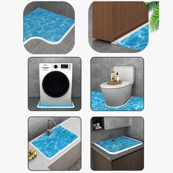 Prag de dus autoadeziv, flexibil, pentru cabina de dus, silicon, rezistent la mucegai, impermeabil, alb, 2 m, model 90° [5]