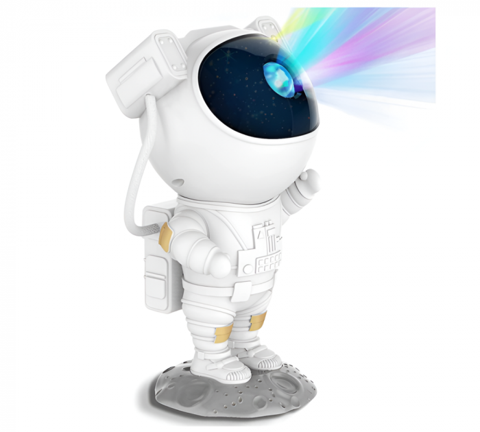 Proiector de Stele in Forma de Astronaut pe Luna, LED, Cap Rotativ, Telecomanda, 8 Moduri de Proiectii, Luminozitate Reglabila, Alb, 23x10x12 cm [6]