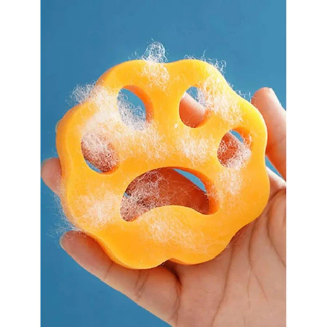 Set 3 captatoare scame si par animale, reutilizabile, ideale pentru masina de spalat, portocaliu [7]