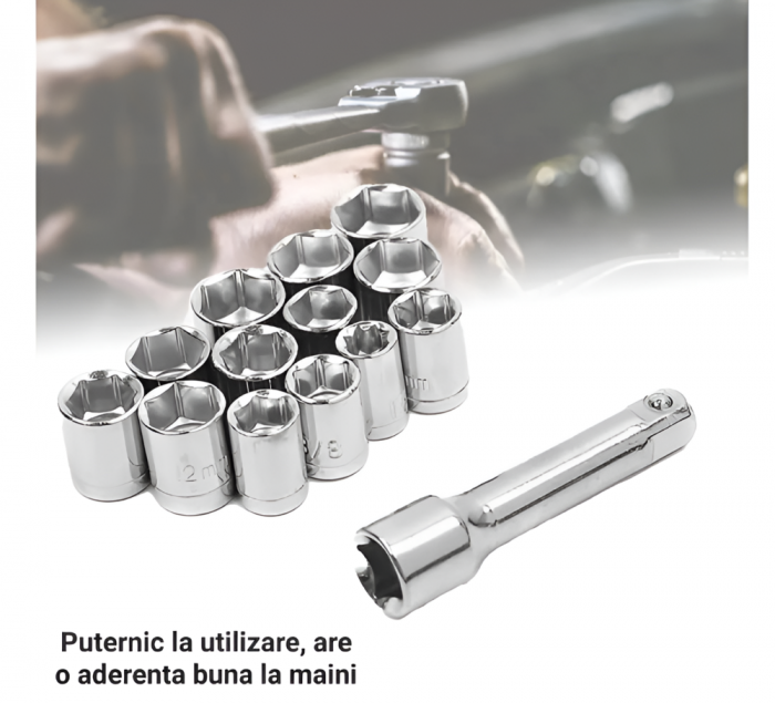 Set Instrumente de Reparatii Auto, Pentru Repararea Motocicletei si Masinilor, 40 Bucati Chei Tubulare, Surubelnita [8]