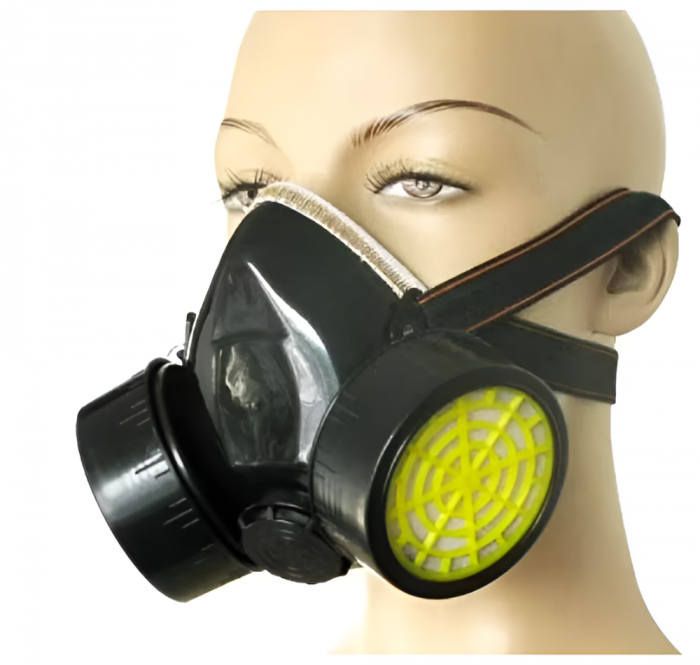 Set Ochelari si Masca de Protectie, Pentru Lucrul in Mediu Chimic, 2 Filtre de Carbon Activ, Protectie Impotriva Vaporilor, Vopselei sau Prafului, Negru [3]