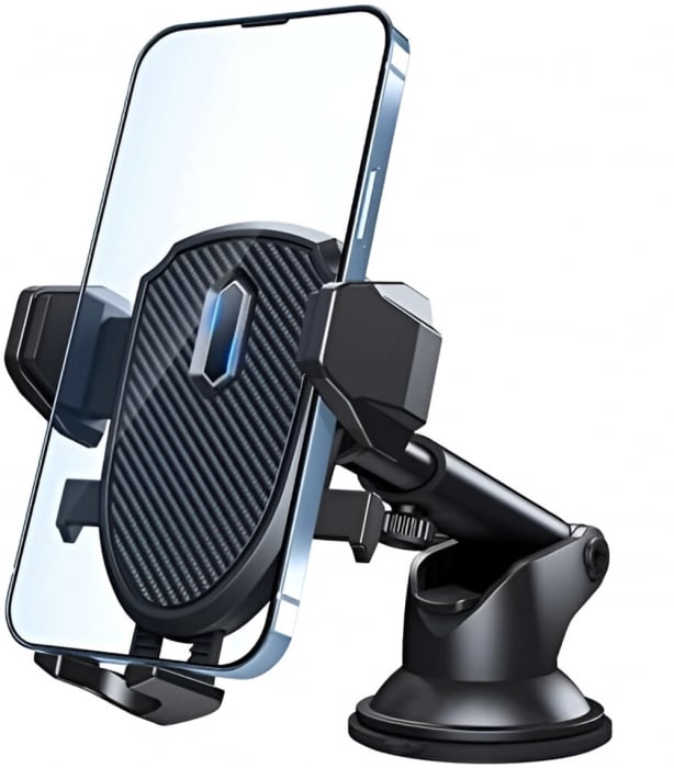 Suport Auto Pentru Telefon, Picior Ajustabil 360, Marime Universala, Negru [1]