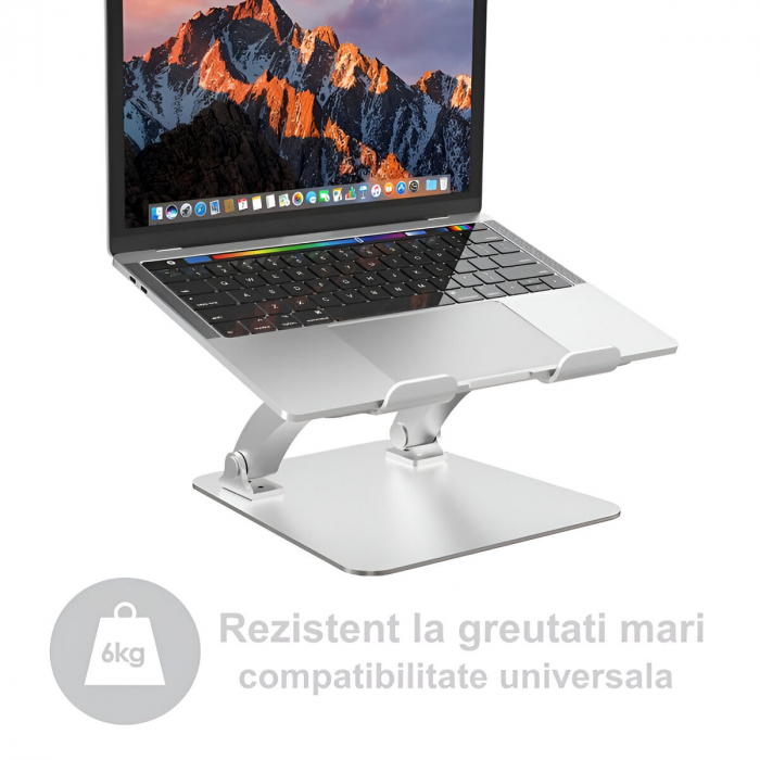 Suport pentru Laptop, Portabil, pentru Corectare Postura, Inclinabil, Pliabil, Ergonomic, Aluminiu [5]